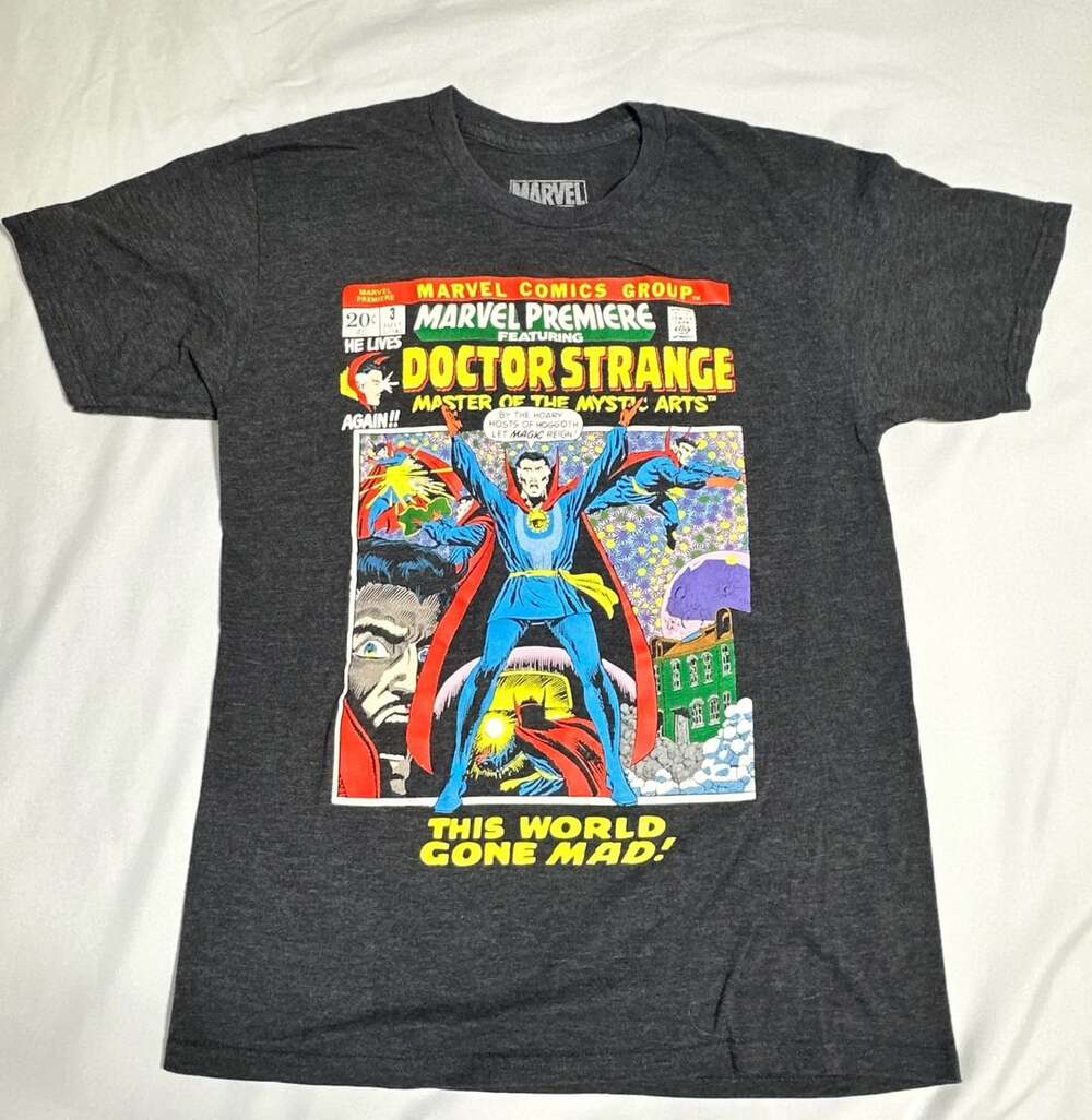 Marvel Doctor Strange Comic T-Shirt Size Adult MD Grey